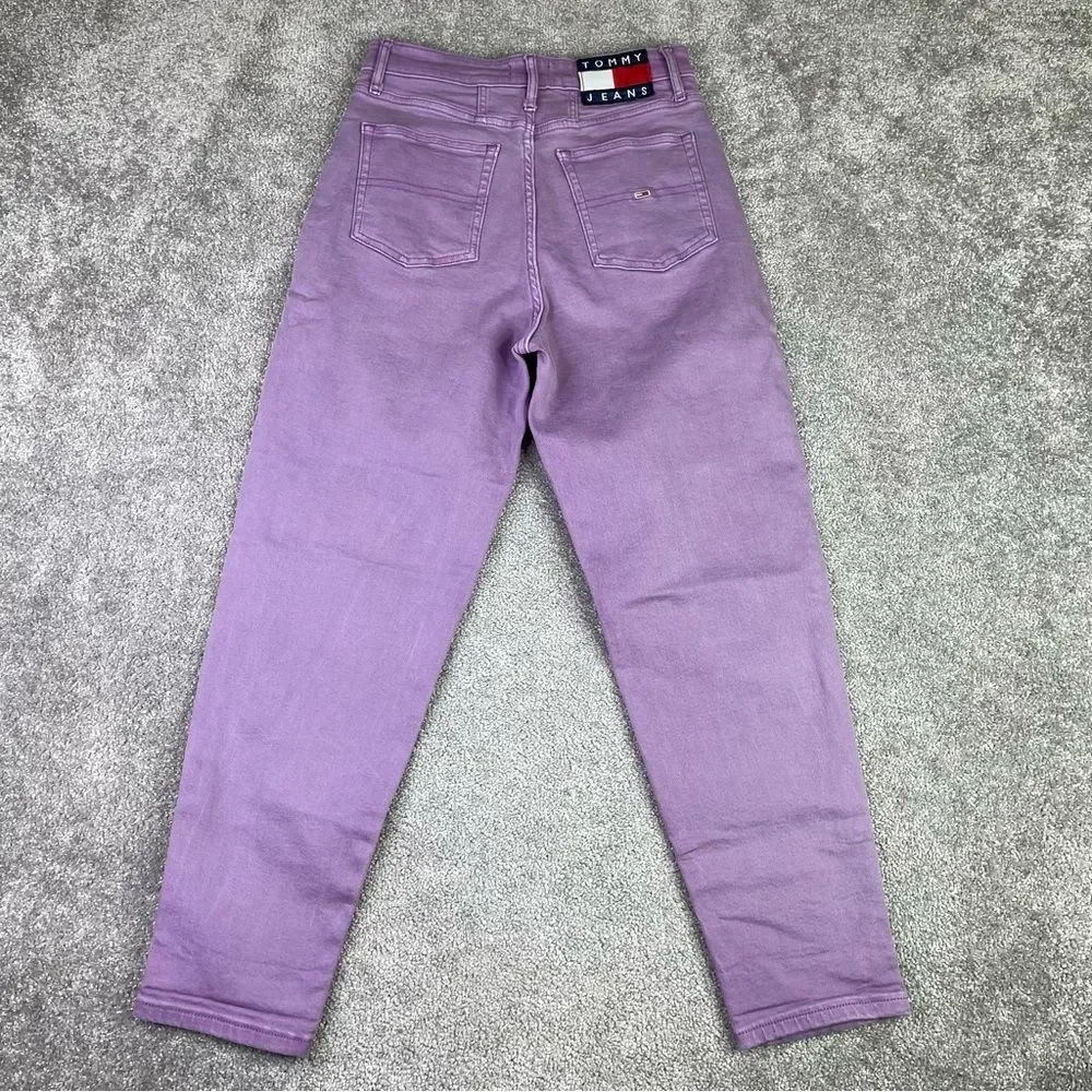 Tommy Jeans Women’s 26X26.5* Purple Tapered High Rise Vintage - Picture 3 of 14